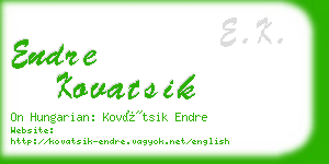 endre kovatsik business card